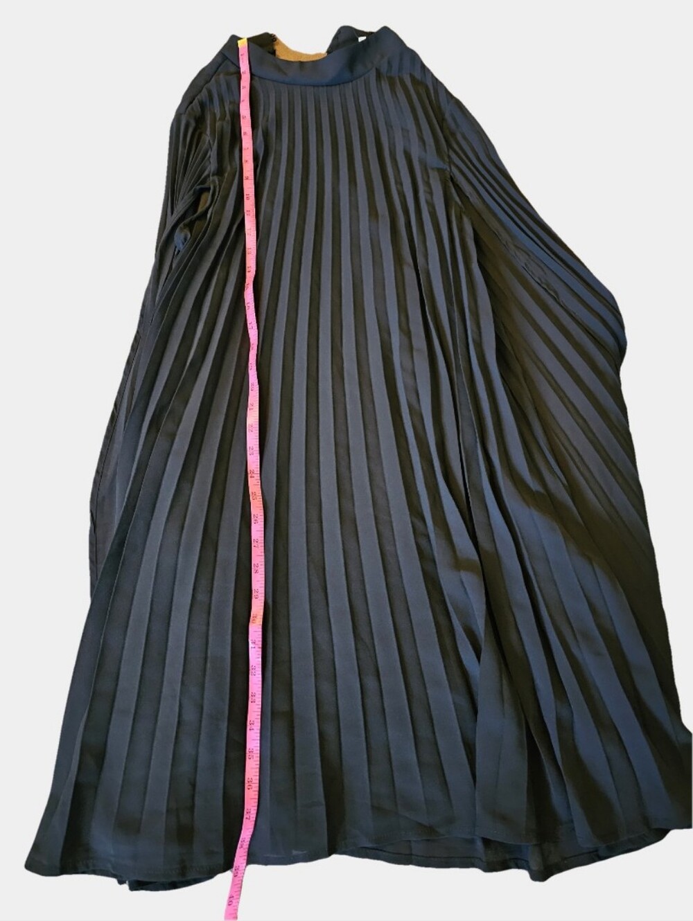 Ekaliy Mock Neck Pleated Crepe Cloak Mini Dress Size XL - Picture 15 of 15